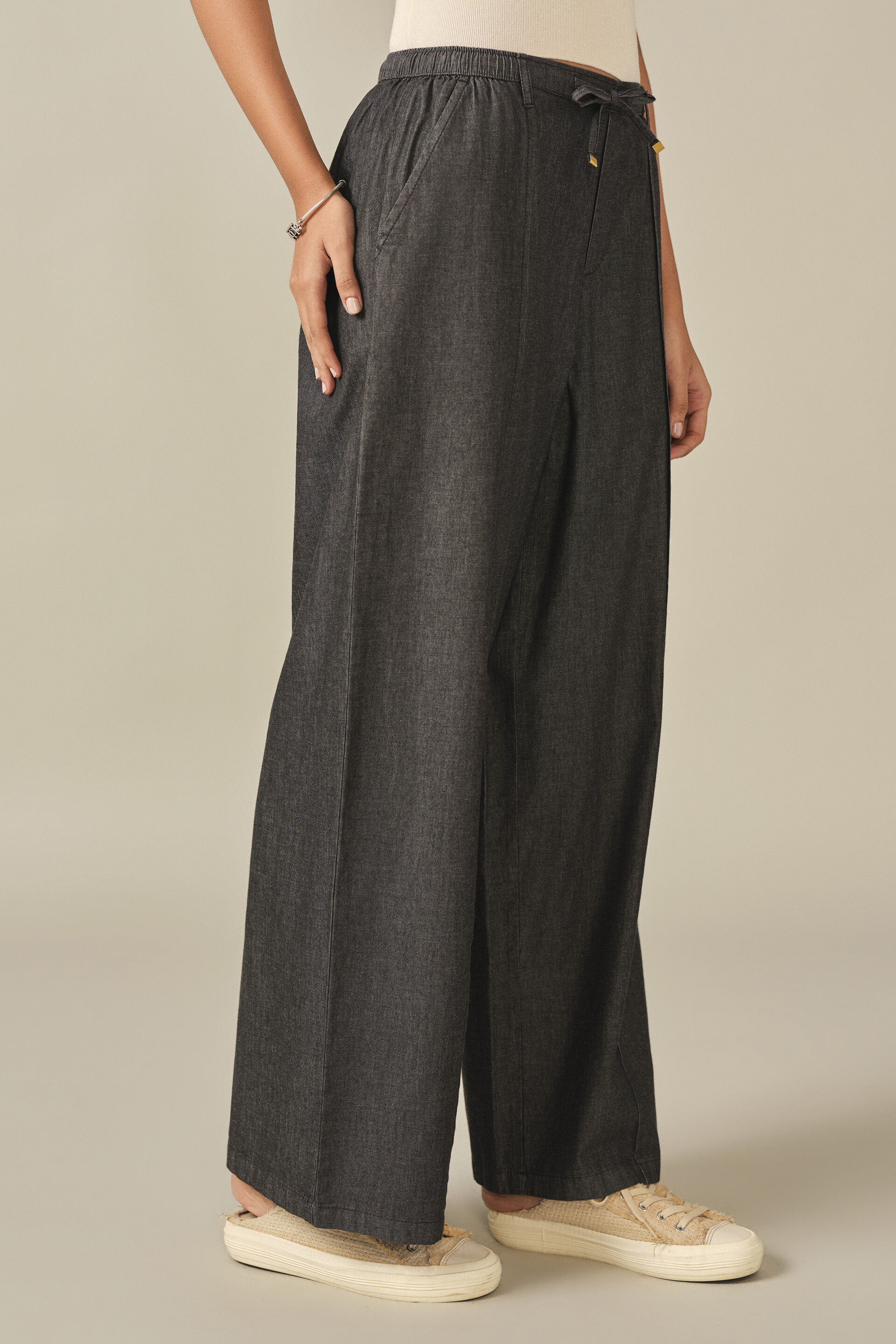 Solid Denim Pant in Grey, Grey, image 4